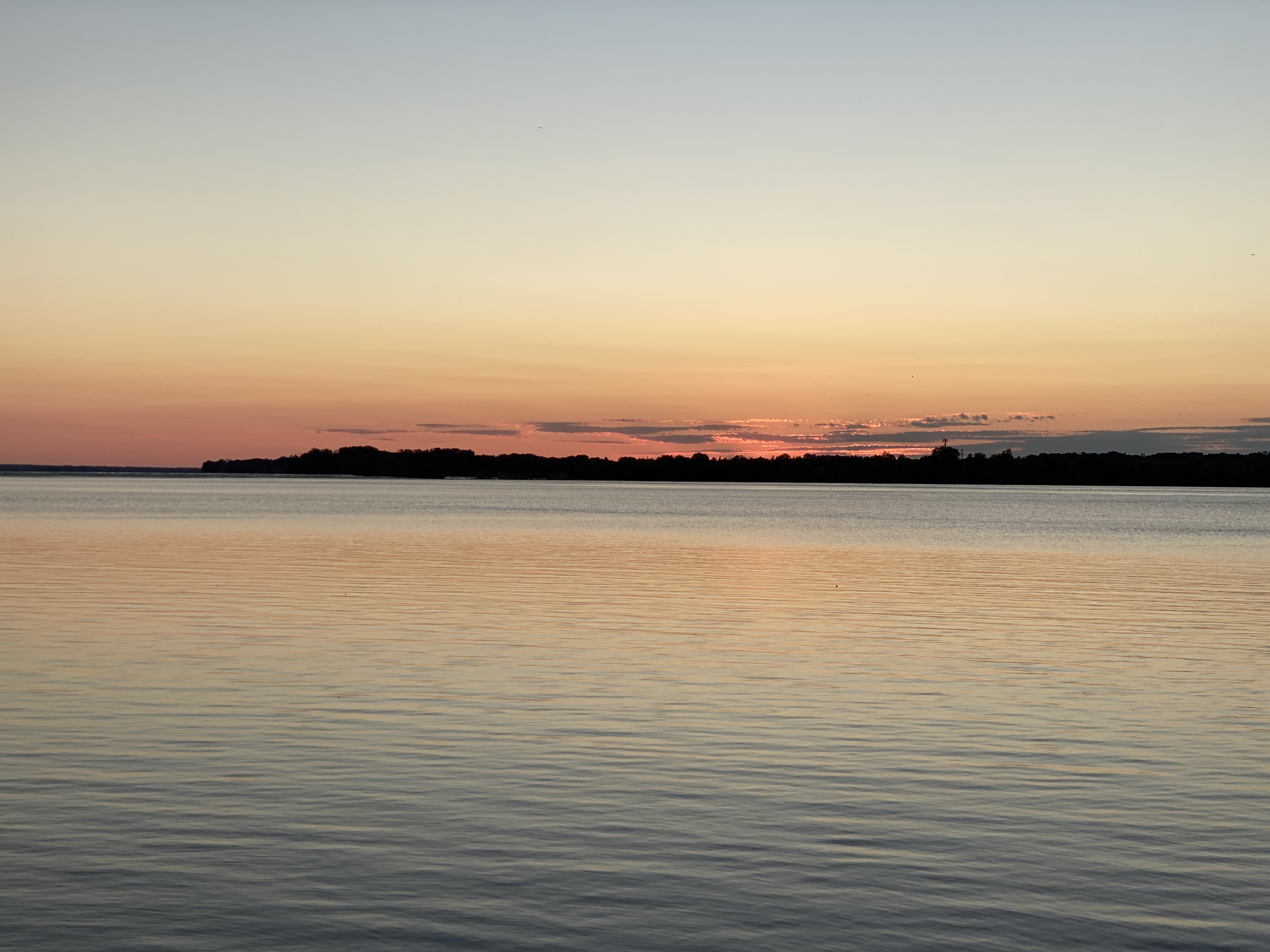 A lake at sunset time