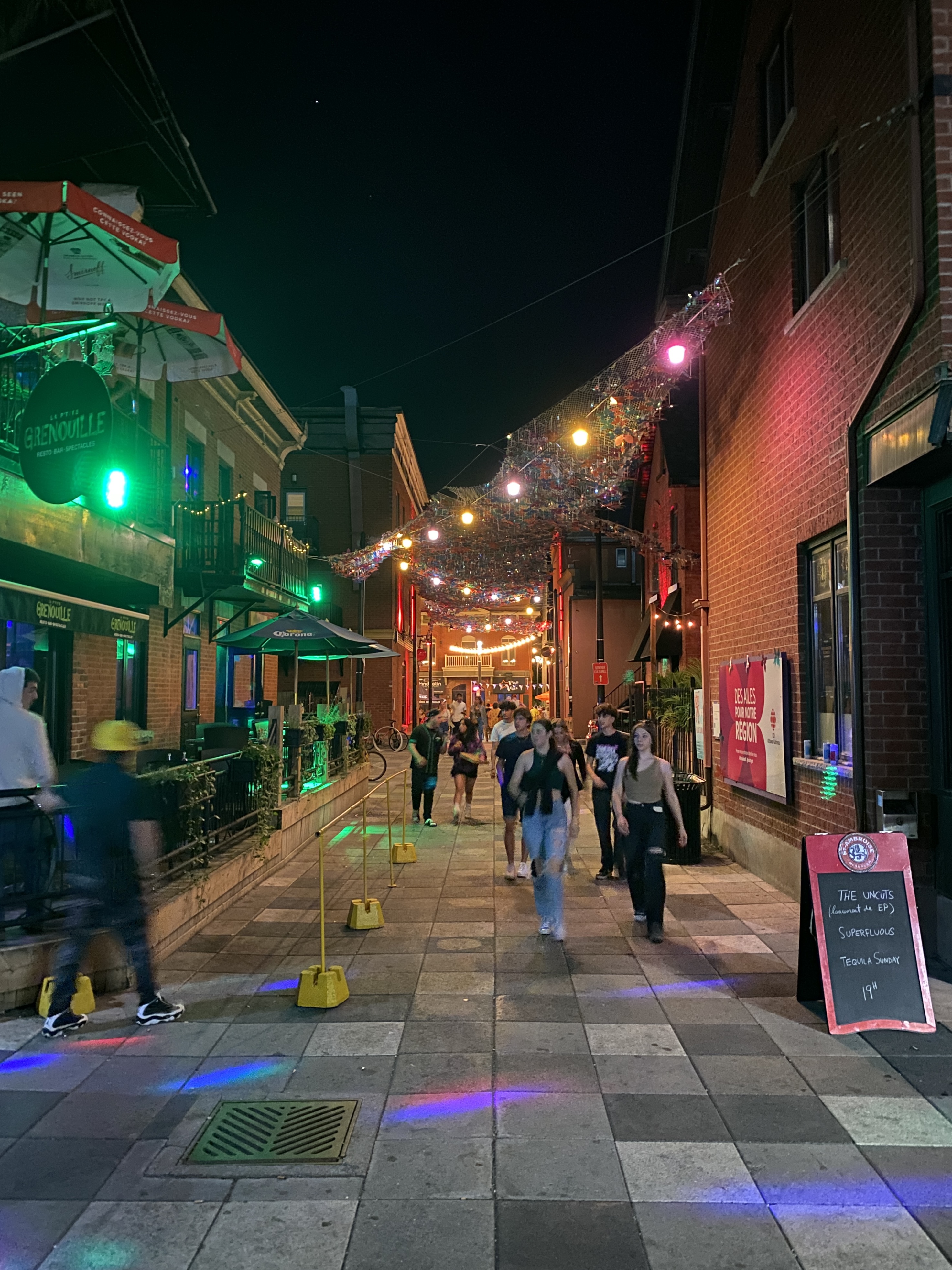 Downtown bar area at night