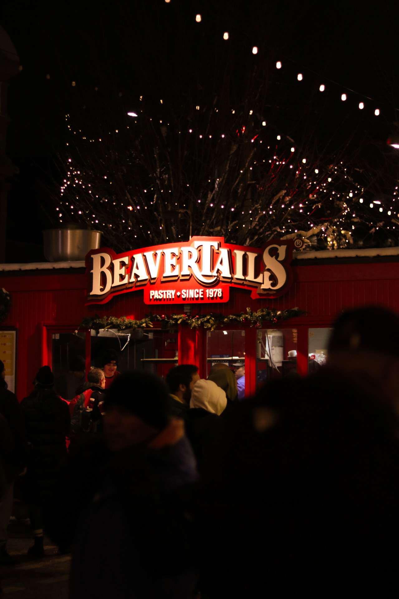 Close-up of a Beavertails stand's signage